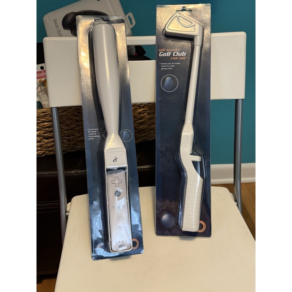 NEW 2010 iConcepts Wii- Baseball Bat And Golf for Wii Remote Unopened